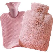 Borsa dell'acqua calda da viaggio, in gomma naturale spessa con superficie antiscivolo a griglia, rivestimento lavabile e soffice, ideale per