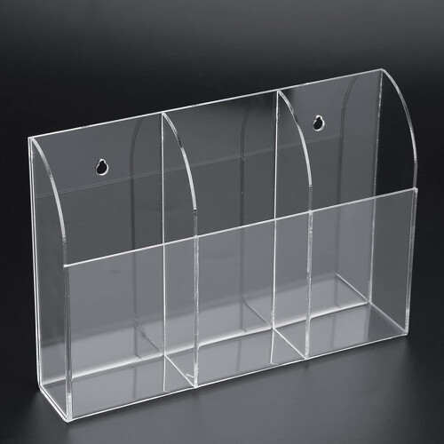 Wall Mount Organizer, Clear Acrylic Remote Holder For Multi-functional Use, Durable And Sturdy Design With Easy Installation