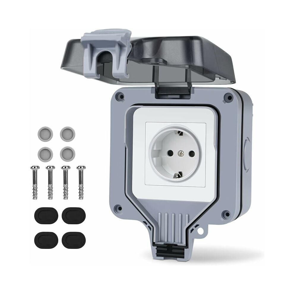 Robust Outdoor Switch Socket, Waterproof Power Socket With Lockable Cover, 16A 220V-240V Easy To Install Outlet For Safe Use In Wide Application 9173940423220