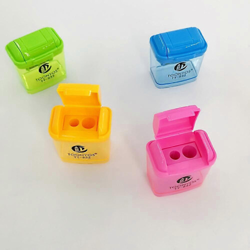 (As show, One size) Manual pencil sharpener, compatible with colored pencils, single hole 1
