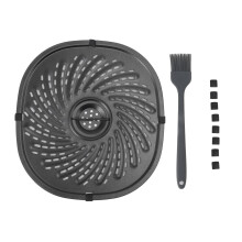 Vervangende grillplaat van roestvrij staal met antiaanbaklaag voor de Power XL Vortex7QT airfryer, inclusief rubberen stootranden.