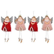 (As show, pink - white) Christmas Decoration Angel Doll Pendant Tree Hanging Ornaments Christmas Crafts Elves Decorations