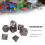 7PCS Metal Polyhedra Dice Set, Engraved Number, Red Spots, Table Game 12