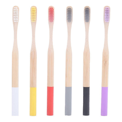 (As show, style 4) Bamboo Toothbrushes (6 Pack)  Soft Bristles Toothbrushes
