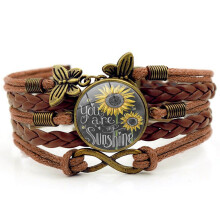 Bijoux rétro Boho Bracelet large boucle Bracelet-marron Marron
