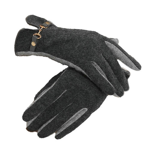 (As show, Moonlight grey) Touch screen SMS Thermal gloves with warm soft lining