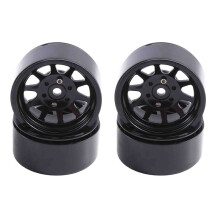 4 Llantas de AleacióN de Metal 1.9 Beadlock para 1:10 RC Crawler Axial SCX10 AXI03007 90046 TRX4 Redcat GEN8 (Negro)