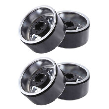 4 Llantas de AleacióN de Metal 1.9 Beadlock para 1:10 RC Crawler Axial SCX10 AXI03007 90046 TRX4 Redcat GEN8 (Plata)