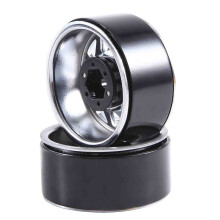 4PCS Metal Alloy 1.9 Beadlock Wheel Rims for 1:10 RC Crawler Axial SCX10 AXI03007 90046 TRX4 Redcat GEN8 (Silver)