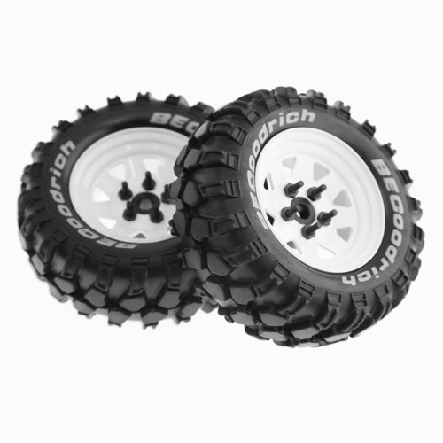 Pneus de Roda Beadlock de Metal de 1,9 Polegadas para Carro Crawler RC 1:10 Axial SCX10 90046 TRX4 Redcat GEN8, Branco 1
