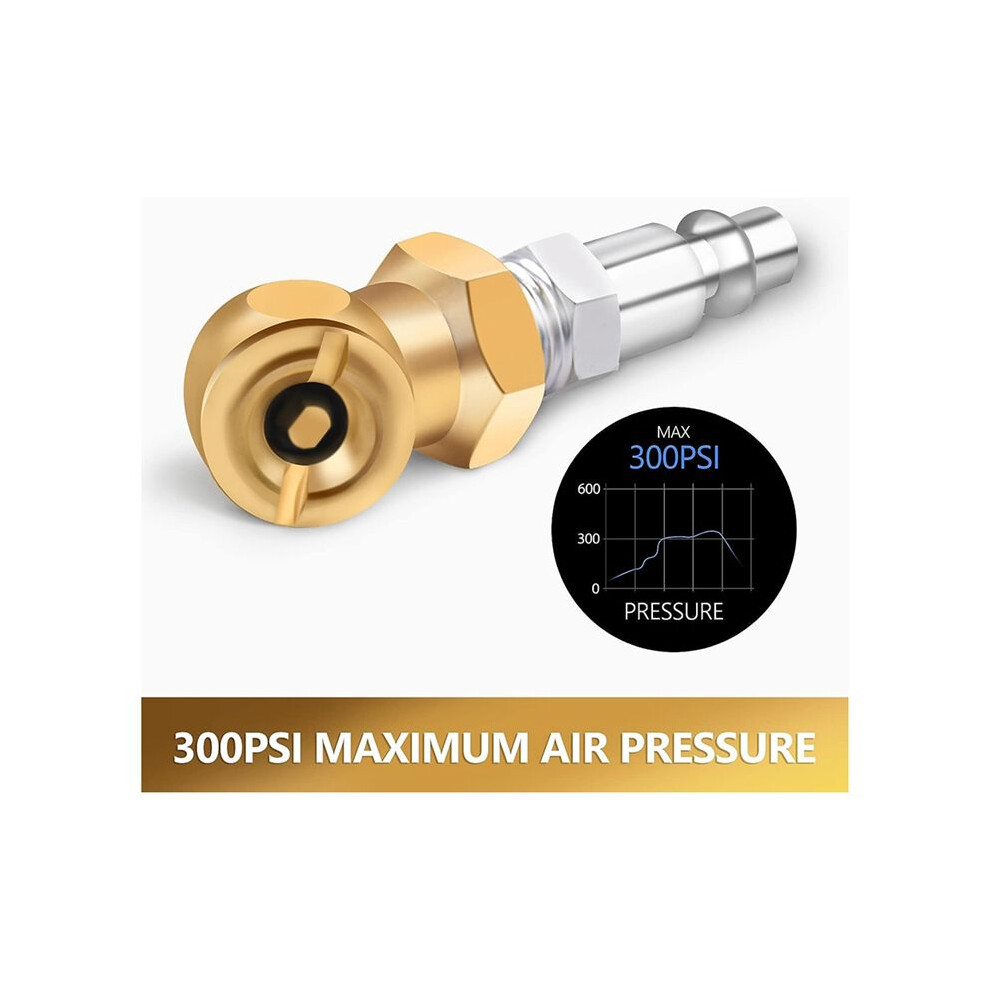 1/4Inch Portable Air Chuck Closed Brass Inflator For Inflator Gauge Compressor Accessories, 3 Pack 6033860808848
