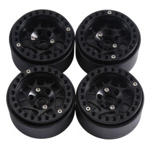 4 PeçAs 1.9 Polegada Metal Beadlock Roda Cubo Aro para 1/10 RC Crawler Car TRX4 Axial SCX10 RedCat Gen8, Preto 14