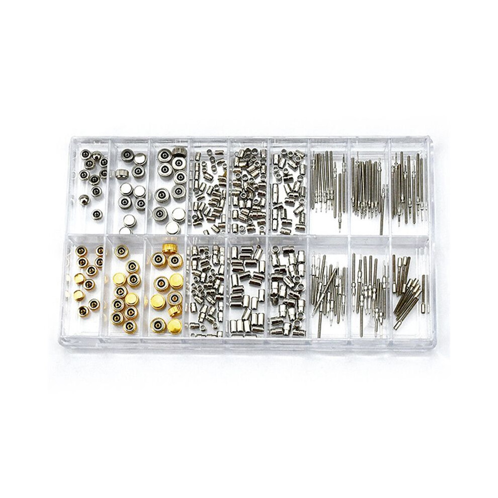 Watch Crown Parts Replacement Assorted Dome Flat ,Handle Tubes, Handle Bushings Watch Accessories Repair Tool Kit 6031449078941