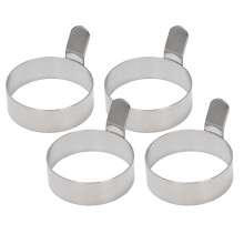 4 StüCk Eierbratringe Edelstahl Omelett Modell Pfann Kuchen Ringe Perfekter Kreis Runde Gebratene Pochierform mit Griff S.