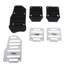 3 StüCke Fuel Gas Gas Pedal Bremse Pedal Kupplungs Belag Abdeckung Fuß Pedale Rutschfest für Schalten Getriebe Auto Silber