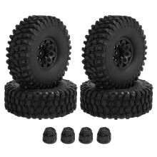 4PCS 120mm 1.9 Beadlock Wheel Rim Tire Set for 1/10 RC Crawler Car TRX4 RC4WD D90 Axial SCX10 II III Redcat MST