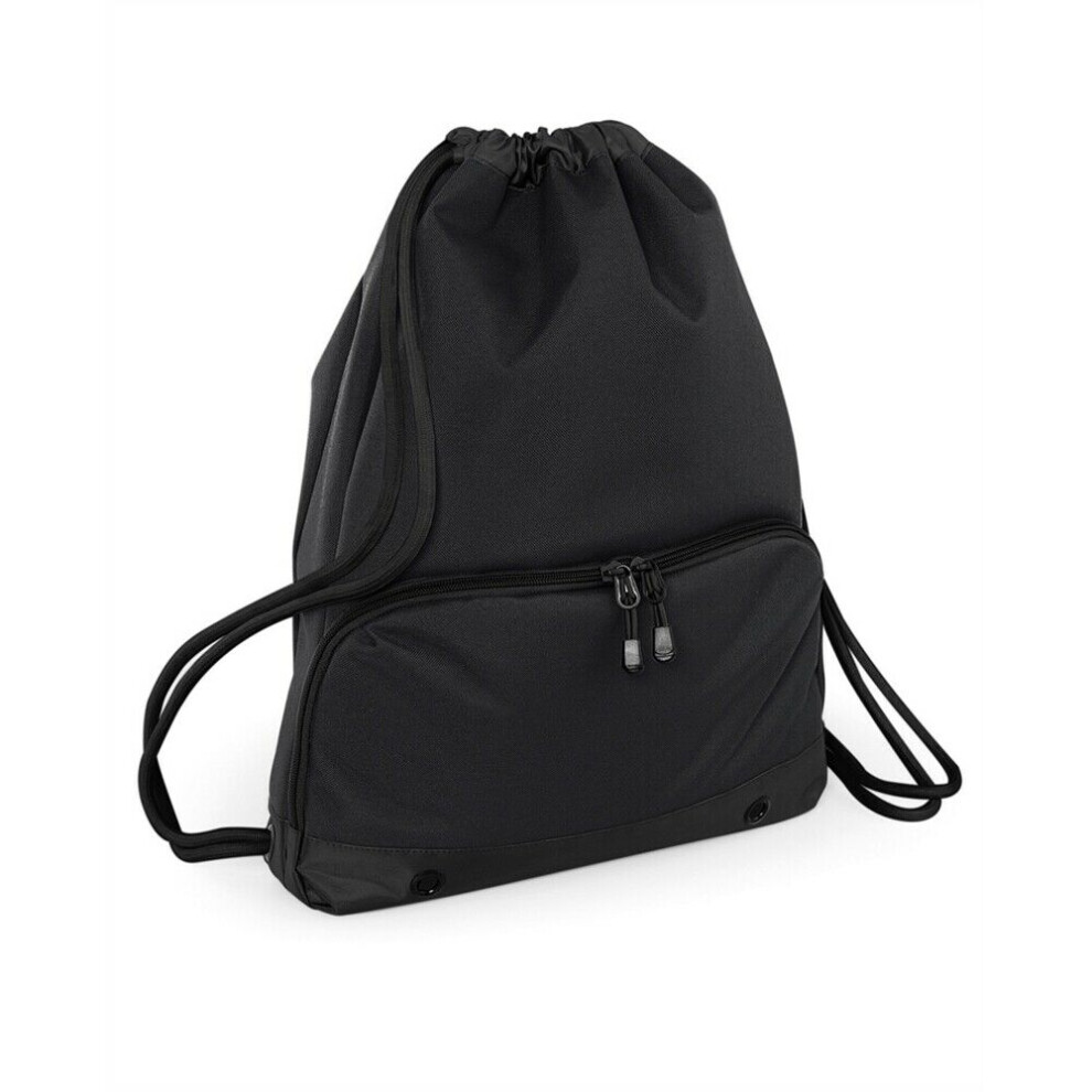 Bagbase (One Size, Black/Black) Athleisure Water Resistant Drawstring Sports Gymsac Bag