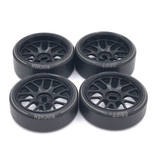 4Pcs Metal Wheel Rim Hard Plastic Drift Tire Tyres for 284131 K969 K989 P929 -Z 1/28 RC Car Upgrades Parts,2