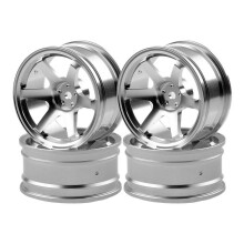 4P Aluminum Alloy6 Spoke Wheel Rim for RC 1/10 -Road 1052 Drift Sakura TE37+,Silver