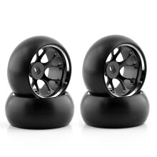 Pneus de TraçãO de PláStico RíGido Aro de Roda de Metal para 284131 K969 K989 -Z 1/28 RC PeçAs de Carro, Preto