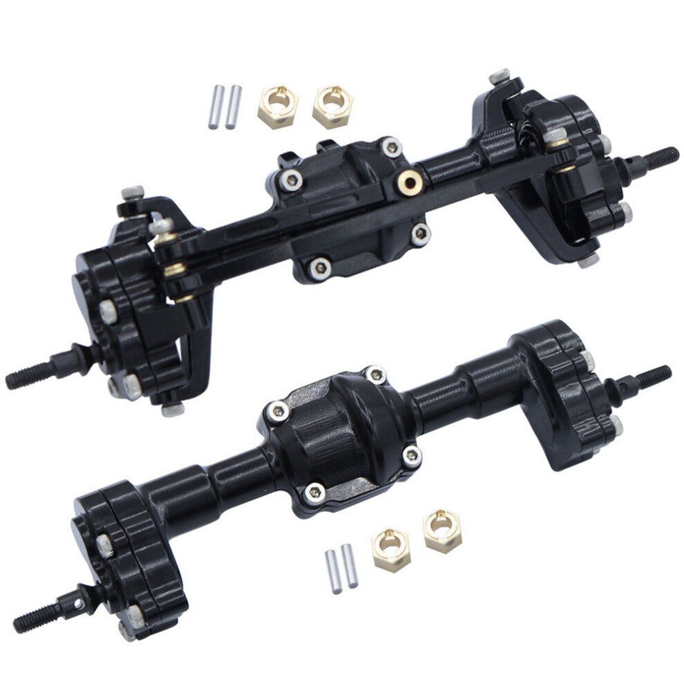 For Fms Fcx24 Complete Metal Front And Rear Portal Axle With Gear 1/24 Rc Car Upgrades Parts Accessories, Black 6031479444976