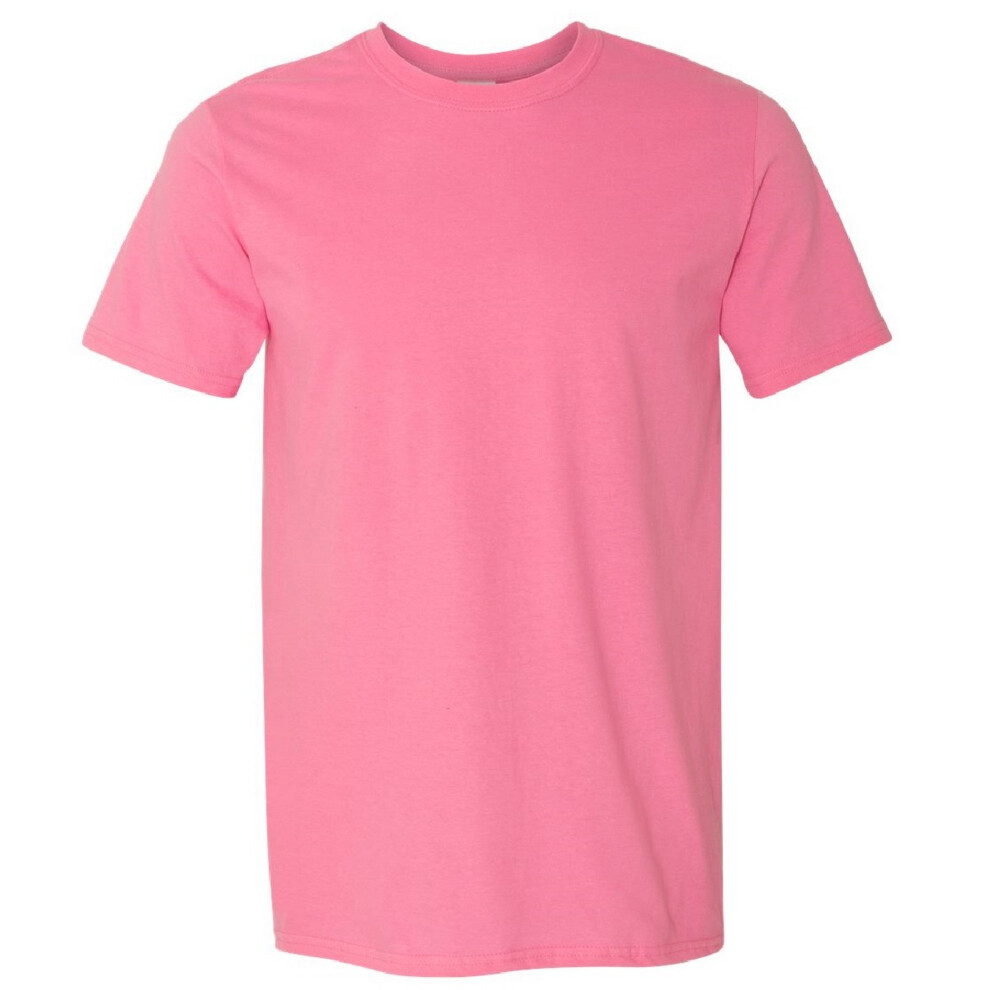 Gildan (S, Azalea) Mens Short Sleeve Soft-Style T-Shirt Multicoloured