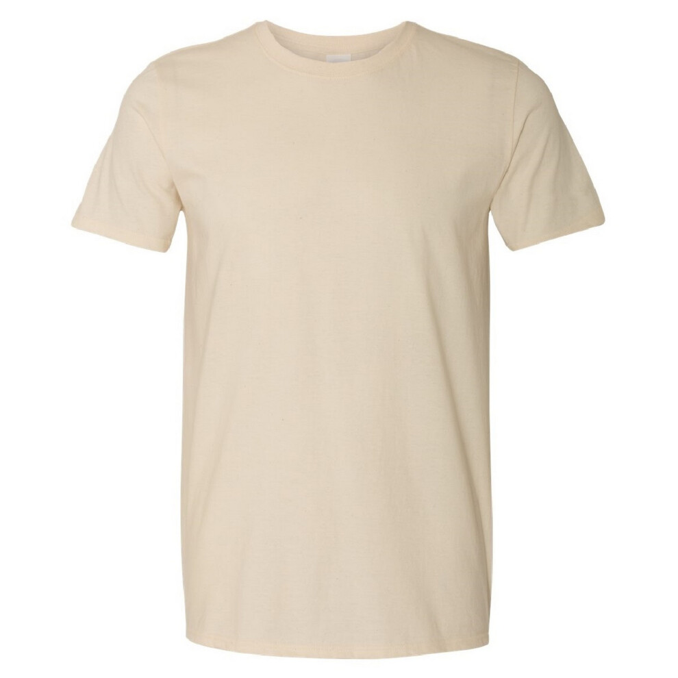 Gildan (M, Natural) Mens Short Sleeve Soft-Style T-Shirt Multicoloured