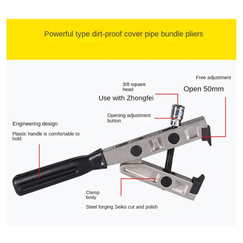 Heavy Duty CV Boot Band Clamp/Clips Pliers 3/8Inch Drive Socket Tool  Cage Dust Cover Removal Tool 1