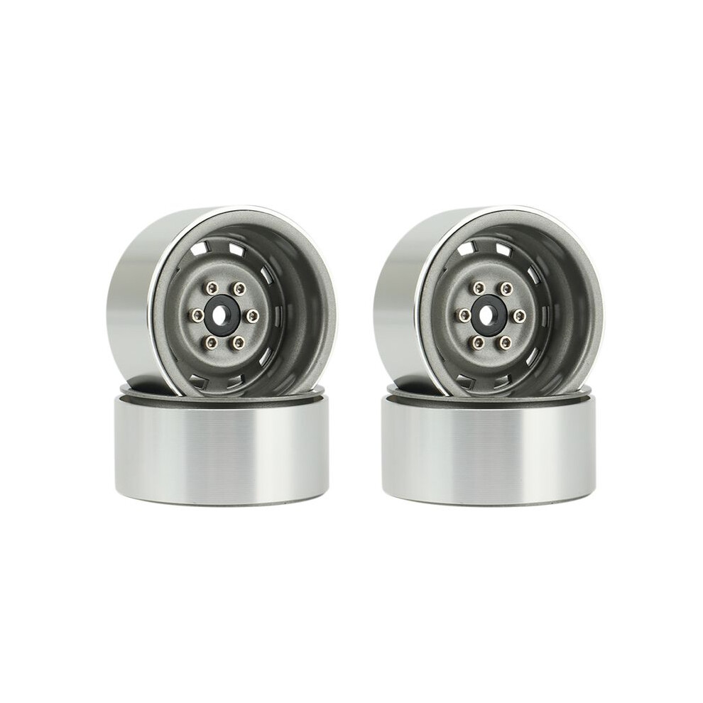 4Pcs 1.9Inch Metal Beadlock Wheel Hub Rim For 1/10 Rc Crawler Car Titanium 6033664265656