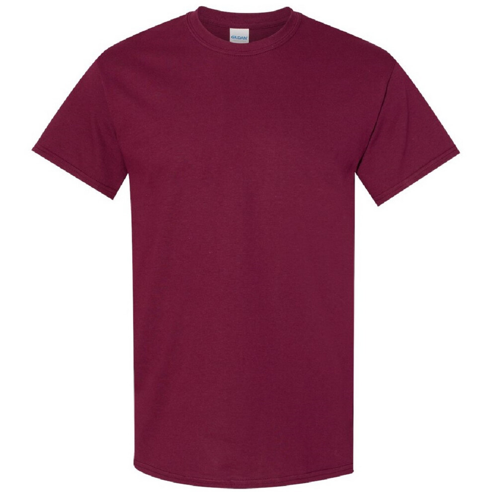 Gildan (2Xl, Maroon) Mens Heavy Cotton Short Sleeve T-Shirt Multicoloured