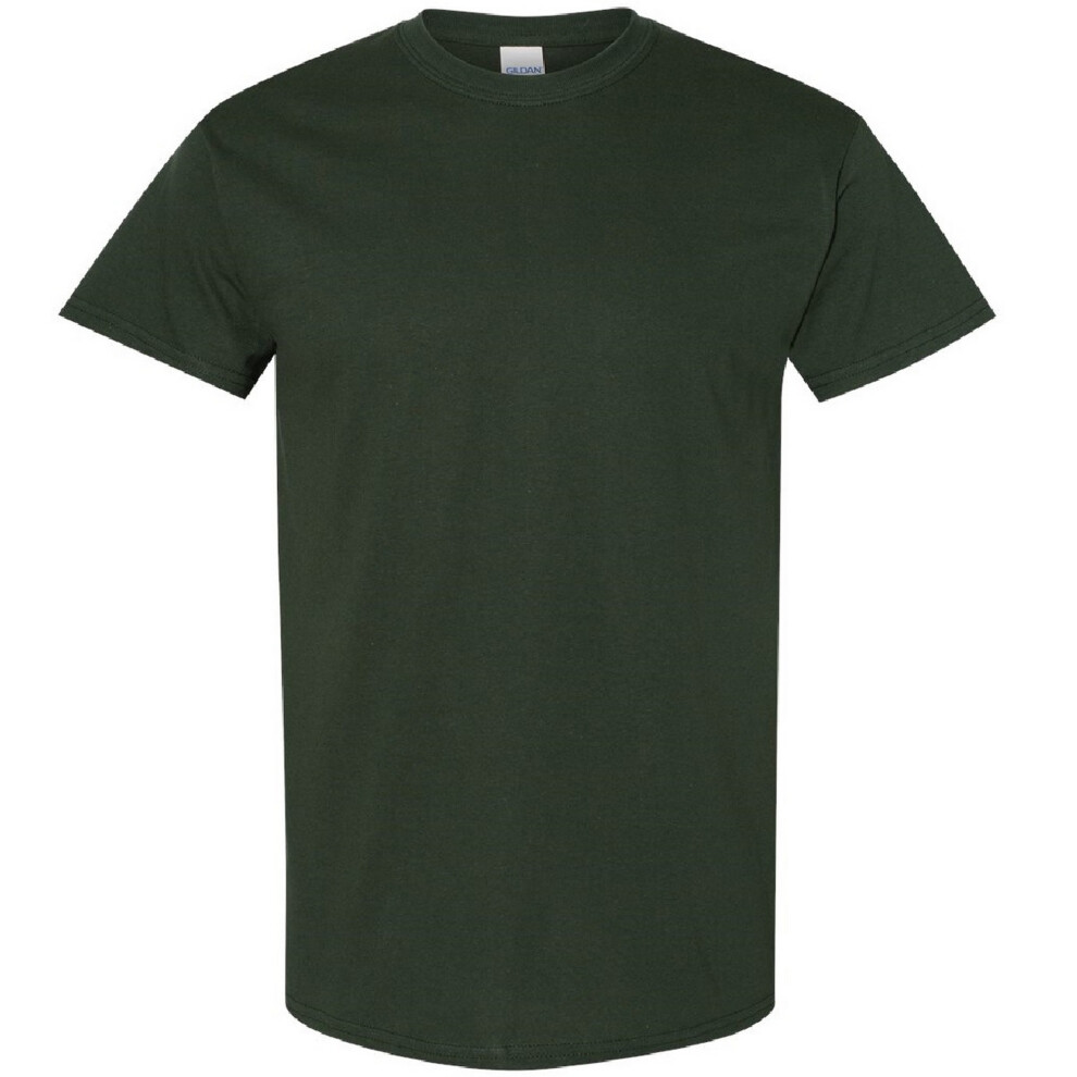 Gildan (L, Forest ) Mens Heavy Cotton Short Sleeve T-Shirt Green