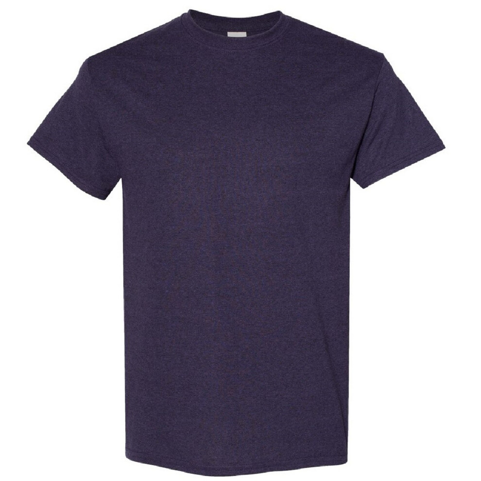 Gildan (M, Berry) Mens Heavy Cotton Short Sleeve T-Shirt Black