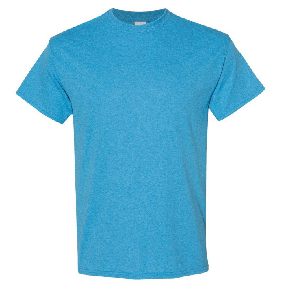 Gildan (L, Heather Sapphire) Mens Heavy Cotton Short Sleeve T-Shirt Blue,Multicoloured
