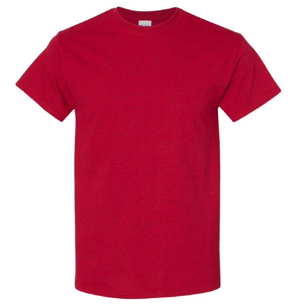 Gildan (M, Antique Cherry ) Mens Heavy Cotton Short Sleeve T-Shirt Red