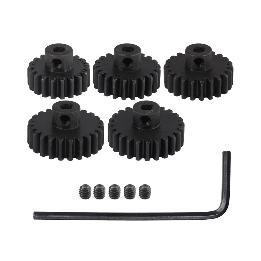 32P Hardened Steel Pinion Gear Set 1/8 Inch 3.175Mm Hole 20T 21T 22T 23T 24T With Hex Key For Rc Brushless Brush Motor 4714016817571