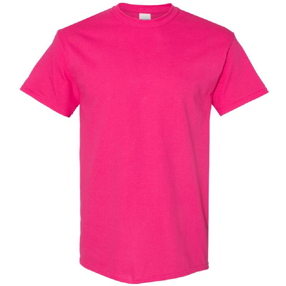 Gildan (M, Heliconia) Mens Heavy Cotton Short Sleeve T-Shirt