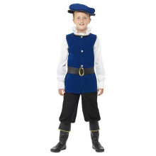 (4-6 Years, Royal Blue/Black/White) Smiffys Boys Tudor Costume Set