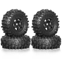 4 Pièces 51mm 1.0 Pouces Beadlock Roue Pneu Ensemble pour 1/18 1/24 RC Crawler Voiture TRX4M SCX24 AX24 FCX24 Mise à Niveau Pièces Accessoires