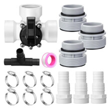 Pieza de Mantenimiento de Piscina, Juego de Conversión de Válvulas 3 Vías 1,5 Pulgadas, Adaptadores de Manguera, Abrazaderas Manguera y Anillos de