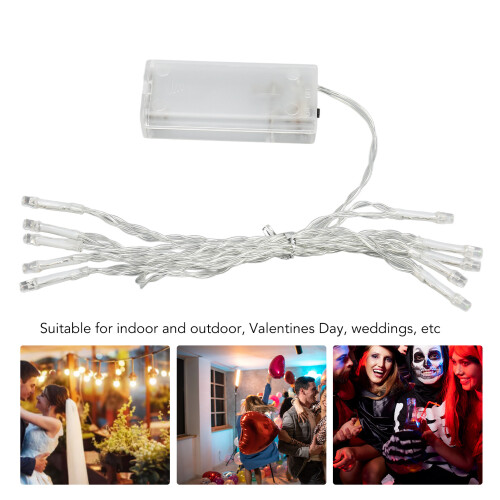 Stringa luminosa LED multicolore da 4,9 piedi per interno ed esterno, alimentata a batteria 2