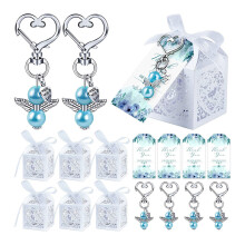 144 stuks engel sleutelhanger engel hanger sleutelhangers-Blauw