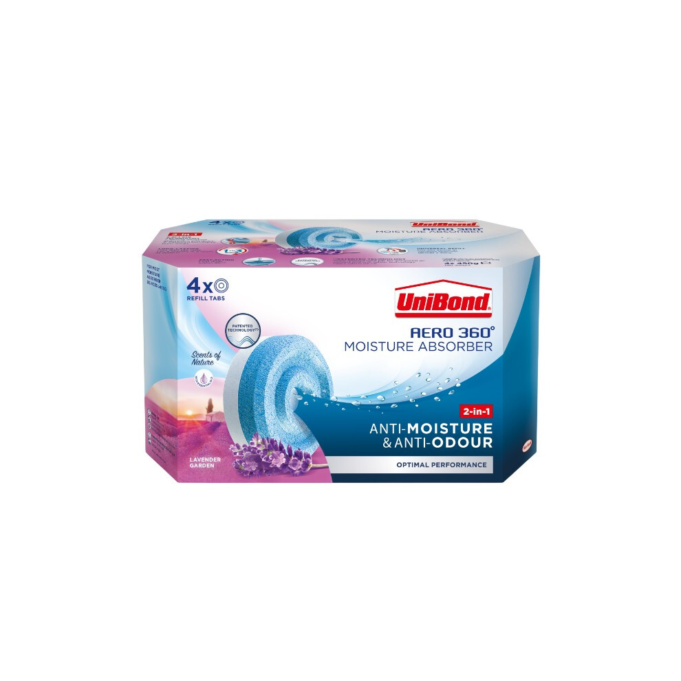 Unibond Aero 360 Moisture Absorber Refill Lavender 4Pk