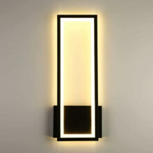 Rectangle Wall Lamp, Dimmable LED Wall Sconces for Modern Chic Design Interiors, Aluminum Acrylic Shade Variable Intensity Light for Bedroom Bedside,