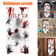 Conjunto de adesivos decorativos de Halloween com mãos ensanguentadas, assustadores e à prova d'água, para janelas, com efeito 3D quando