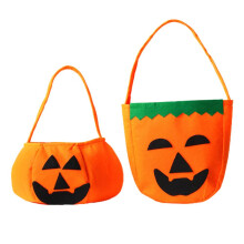 Geborduurde Halloweenmand, Halloween snoepemmer, opvouwbare canvas snoepzak, geschikt voor trick-or-treat activiteiten.