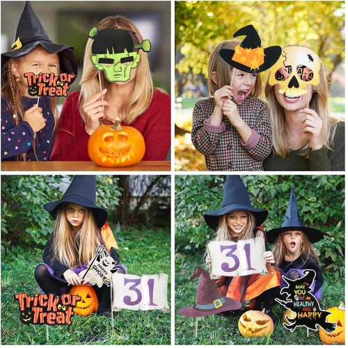 Προμήθειες διακόσμησης πάρτι για το Halloween, ανθεκτικά σχέδια από χαρτόνι, εύκολα 1
