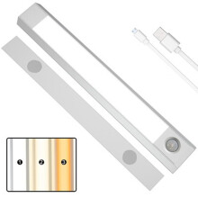 Éclairage sous meuble : lampes LED rechargeables avec détecteur de mouvement et chargement USB, cadre ultra-fin en aluminium, lumière vive pour