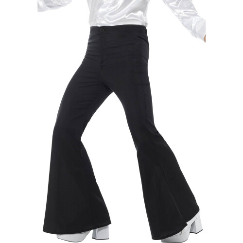 Smiffy's (M, Black) Smiffys Mens Costume Flared Trousers