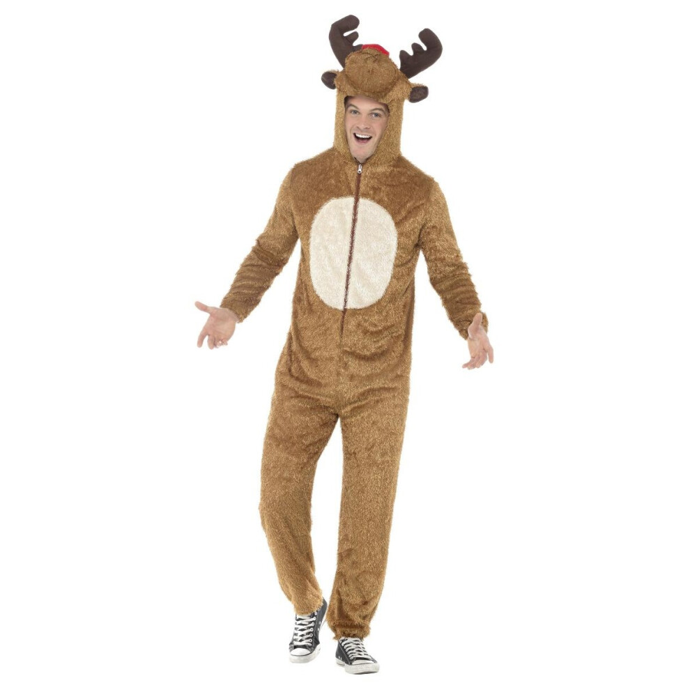 Smiffy's (M, ) Unisex Adult Reindeer Christmas Costume Brown