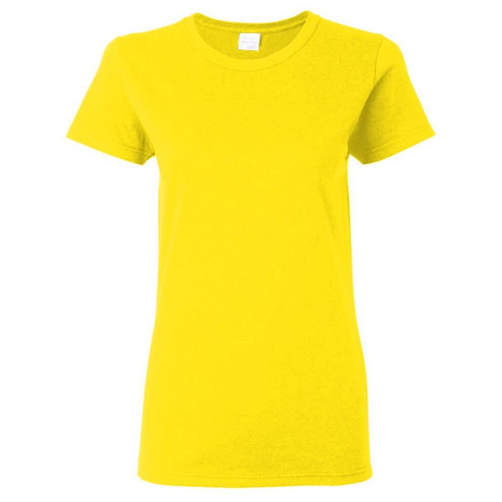 Gildan (L, Daisy) Ladies/Womens Heavy Cotton Missy Fit Short Sleeve T-Shirt Multicoloured